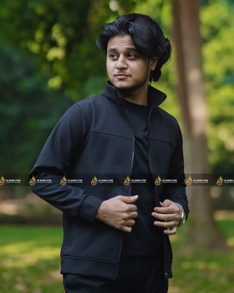 ৩-লেয়ার বন্ডেড উইন্টার জ্যাকেট — কালো
